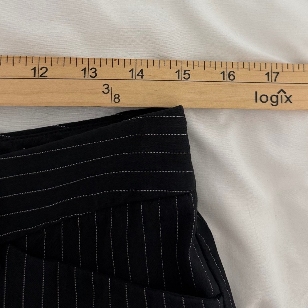 Express Design Studio Editor Black Pinstripe Wide Leg Officecore Dress Pants 4/S - Picture 7 of 10
